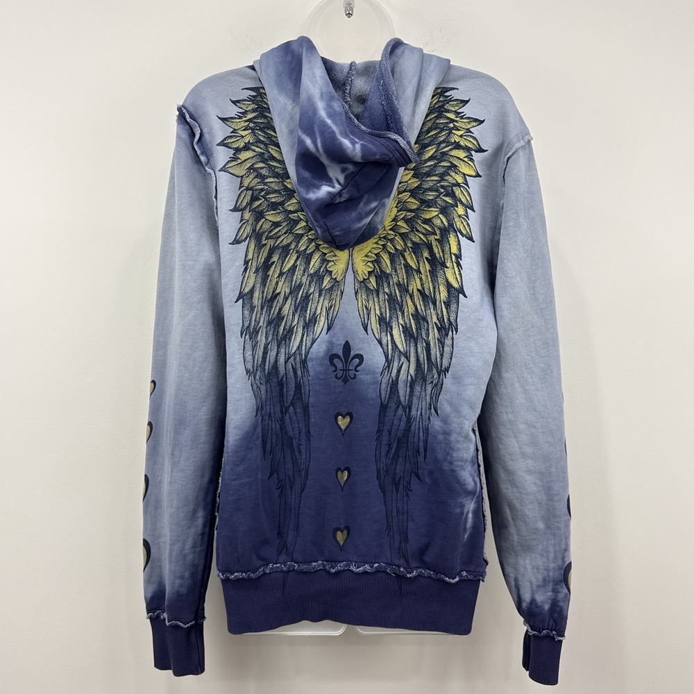 Sinful By Affliction Y2K Hoodie Womens XL Angel Wings Full Zip Grunge Hearts